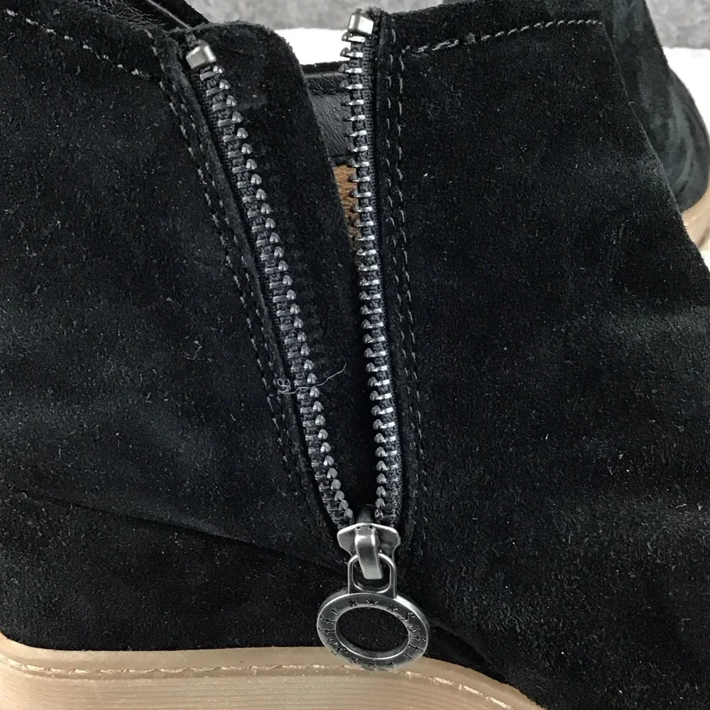 Sofft Suede Comfort Slouch Black Wedge Ankle Boots Size 9‎ M